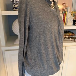Brunello Cucinelli Ladies Gray Cashmere Sweater Size Large Draped Embellished